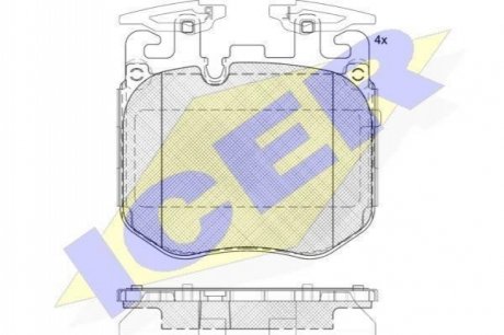 182265 ICER Комплект гальмівних колодок (дискових)