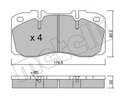 22-0268-0 Metelli Комплект гальмівних колодок (дискових)