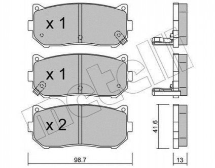 22-0372-0 Metelli Комплект гальмівних колодок (дискових)