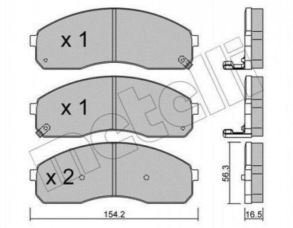 22-0374-0 Metelli Комплект гальмівних колодок (дискових)