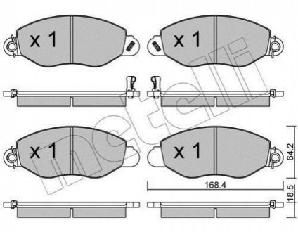 22-0536-0 Metelli Комплект гальмівних колодок (дискових)