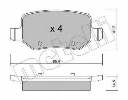 22-0565-0 Metelli Комплект гальмівних колодок (дискових)