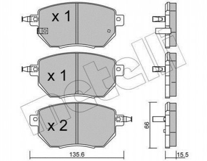 22-0741-0 Metelli Комплект гальмівних колодок (дискових)