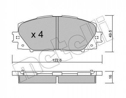 22-0745-1 Metelli Комплект гальмівних колодок (дискових)