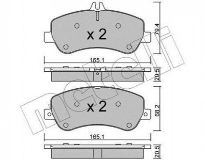 22-0825-0 Metelli Комплект гальмівних колодок (дискових)