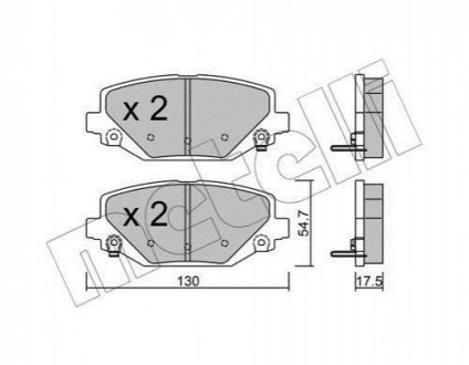 22-0947-0 Metelli Комплект гальмівних колодок (дискових)