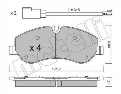 22-0990-0 Metelli Комплект гальмівних колодок (дискових)