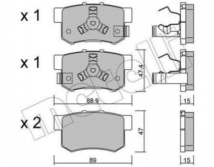 22-0173-1 Metelli Комплект гальмівних колодок