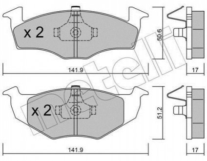 22-0206-0 Metelli Комплект гальмівних колодок