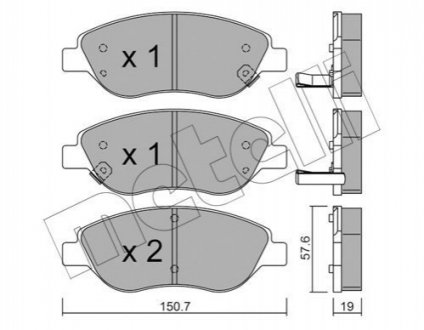 22-0577-2 Metelli Комплект гальмівних колодок