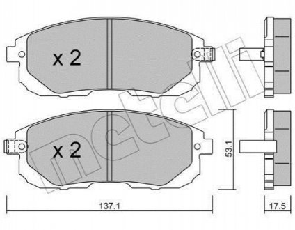 22-0876-1 Metelli Комплект гальмівних колодок