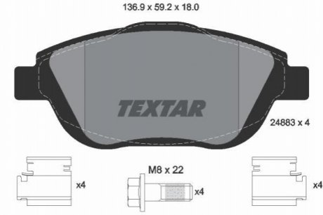 2488301 TEXTAR Комплект гальмівних колодок