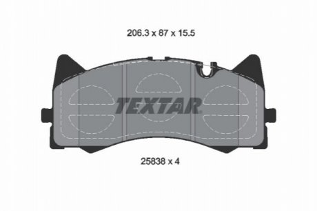 2583801 TEXTAR Комплект гальмівних колодок