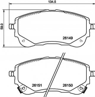 2614901 TEXTAR Комплект гальмівних колодок