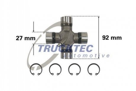 02.34.043 TRUCKTEC Хрестовина шарнірного вала