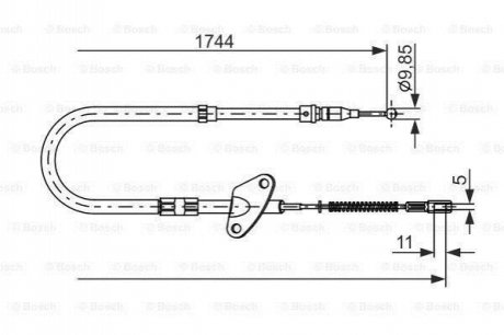 1 987 477 122 BOSCH ТРОС ГАЛЬМIВНИЙ ЛIВИЙ