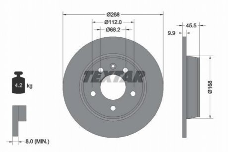 92074303 TEXTAR Диск гальмівний