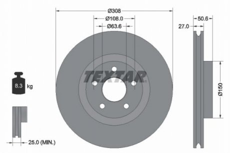 92306703 TEXTAR Диск гальмівний