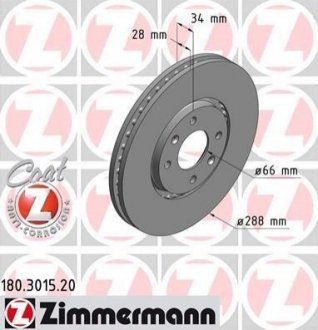 180.3015.20 ZIMMERMANN Диск гальмівний