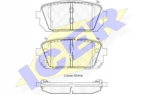 181827 ICER Комплект гальмівних колодок (дискових)