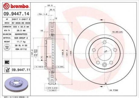 09.9447.11 BREMBO Гальмівний диск