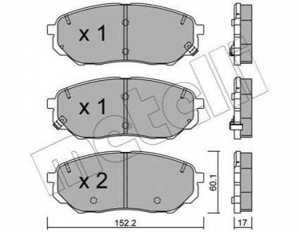 22-1096-0 Metelli Комплект гальмівних колодок (дискових)