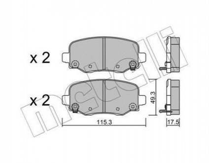 22-1002-0 Metelli Комплект гальмівних колодок (дискових)