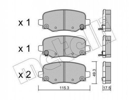 22-1002-1 Metelli Комплект гальмівних колодок (дискових)