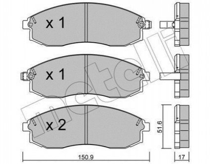 22-0306-0 Metelli Комплект гальмівних колодок (дискових)