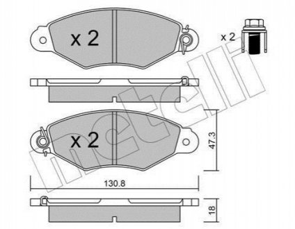 22-0253-0 Metelli Комплект гальмівних колодок (дискових)