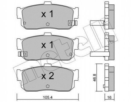 22-0193-1 Metelli Комплект гальмівних колодок (дискових)