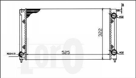 053-017-0058 DEPO Радіатор охолодження двигуна Caddy/Golf/Jetta 1.5-1.8/1.6D/1.8D 79-91