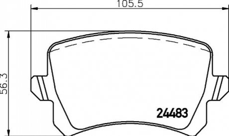 8DB355025-331 HELLA Гальмівні колодки зад. Golf/CC/Passat/Tiguan 05-