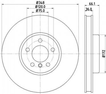 8DD355119261 HELLA Диск гальмівний з покриттям PRO; передн., лів.