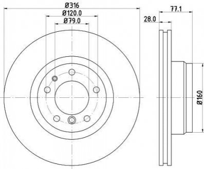 8DD355127161 HELLA Диск гальмівний PRO High Carbon; передн.