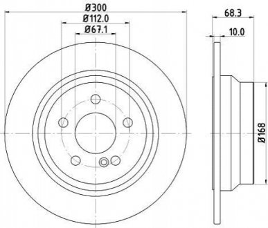 8DD355108841 HELLA Диск гальмівний з покриттям PRO; задн.