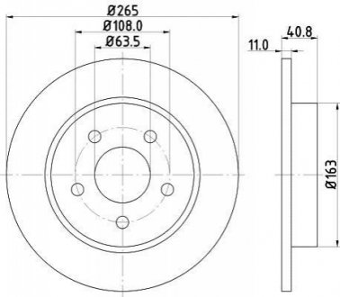 8DD355111381 HELLA Диск гальмівний з покриттям PRO; задн.