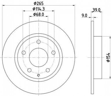 8DD355120461 HELLA Диск гальмівний з покриттям PRO; задн.