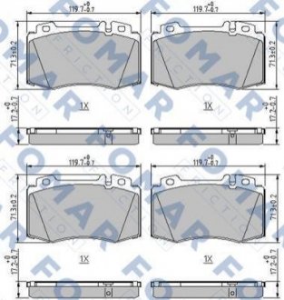 FO 694181 FOMAR Колодки гальмівні дискові