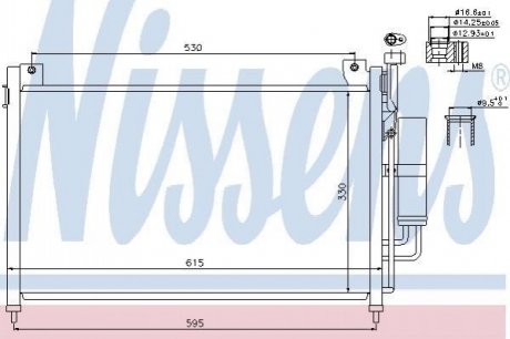 940033 NISSENS Конденсер MZ 2(07-)1.3 i 16V(+)[OE DFY1-61-48Z]