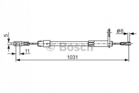 1 987 477 850 BOSCH Трос ручного гальма