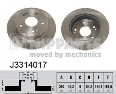 J3314017 NIPPARTS Диск гальмівний