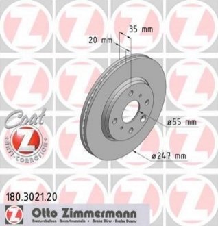 180.3021.20 ZIMMERMANN Диск тормозной Coat Z