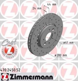 470.2450.52 ZIMMERMANN Диск гальмівний