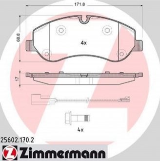 25602.170.2 ZIMMERMANN Комплект гальмівних колодок