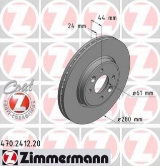 470.2412.20 ZIMMERMANN Диск гальмівний