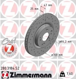 280.3184.52 ZIMMERMANN Диск гальмівний