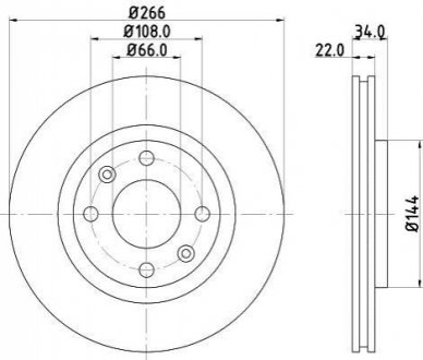 8DD355108351 HELLA Диск гальмівний з покриттям PRO; передн.