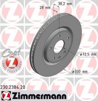 230.2384.20 ZIMMERMANN Диск гальмівний