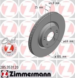 285.3531.20 ZIMMERMANN Диск гальмівний